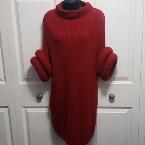 Gracia Red turtle neck dress
